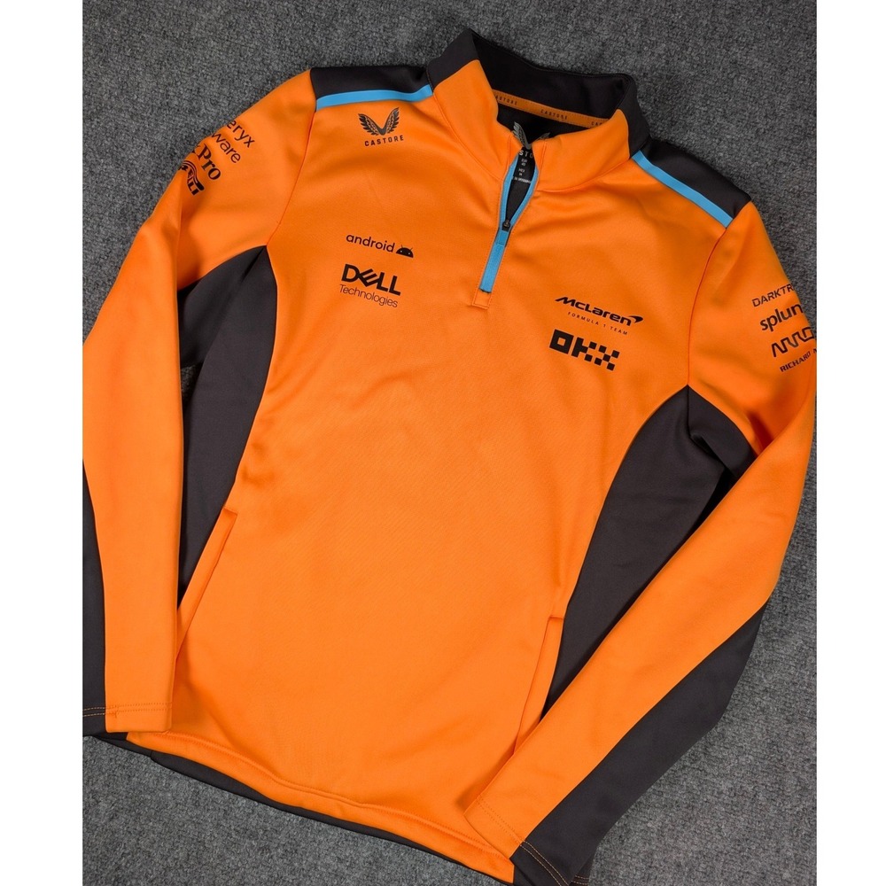 Castore McLaren F1 Team Pullover Womens Size 8 Orange Quarter Zip Fleece Jacket